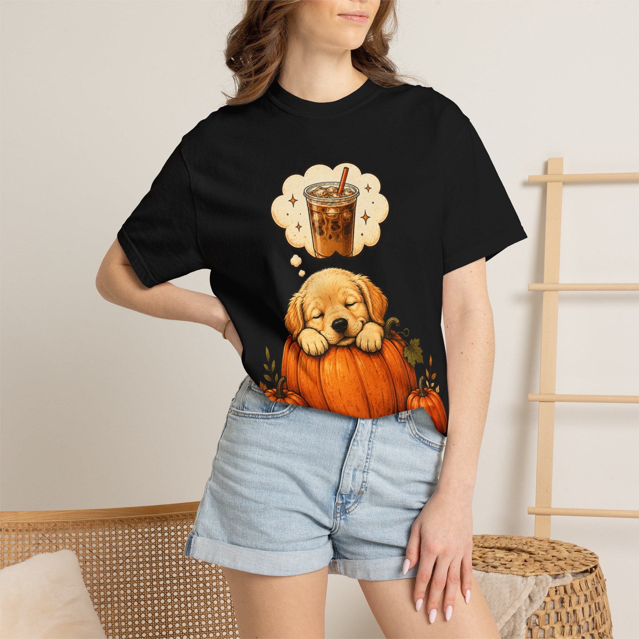 Sleepy Puppy Dreaming of Iced Coffee T-Shirt