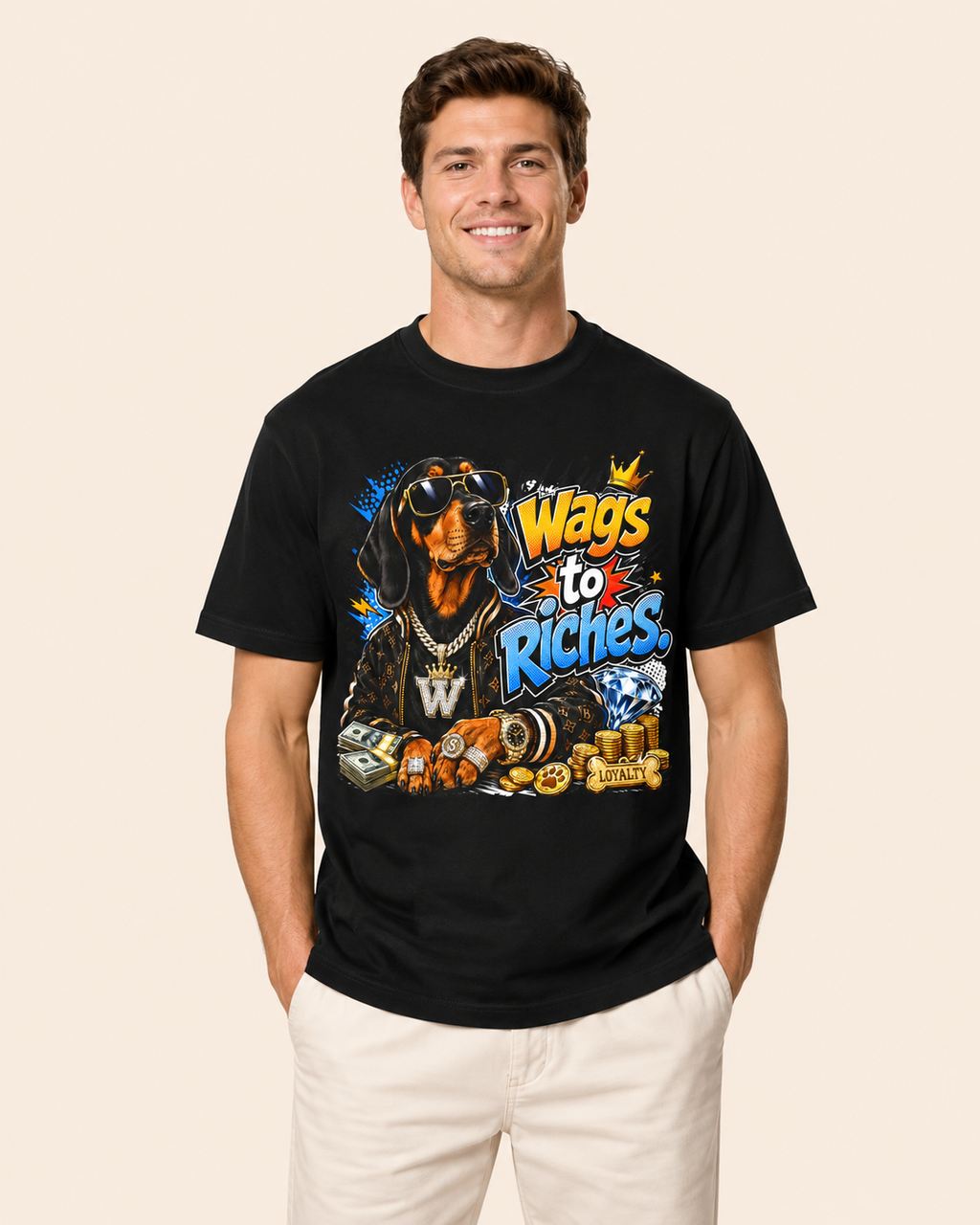Wags to Riches Graphic T-Shirt