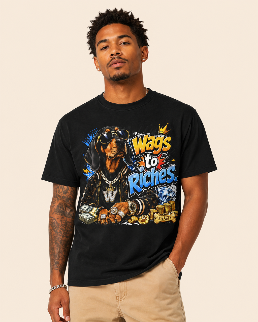 Wags to Riches Graphic T-Shirt