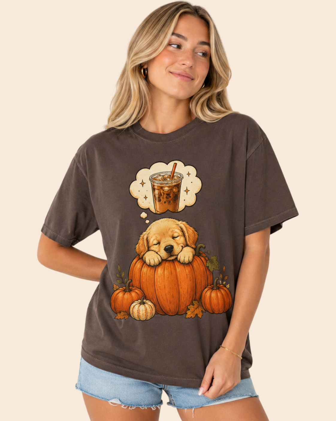Sleepy Puppy Dreaming of Iced Coffee T-Shirt