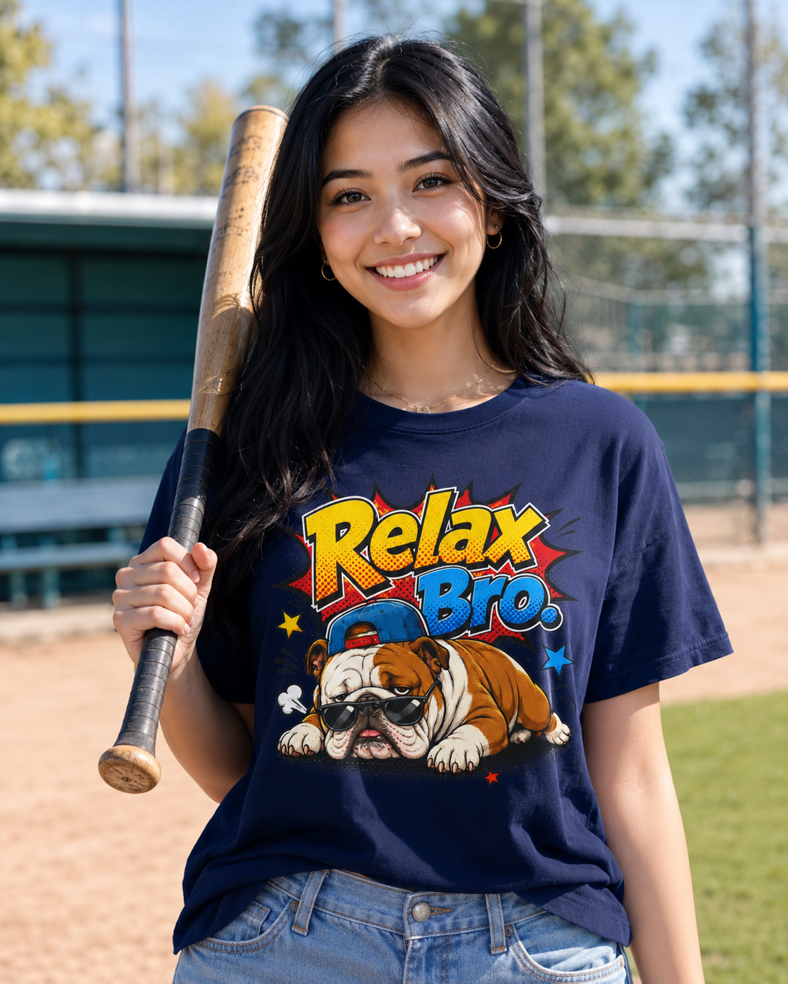 Relax Bro. English Bulldog Graphic T-Shirt